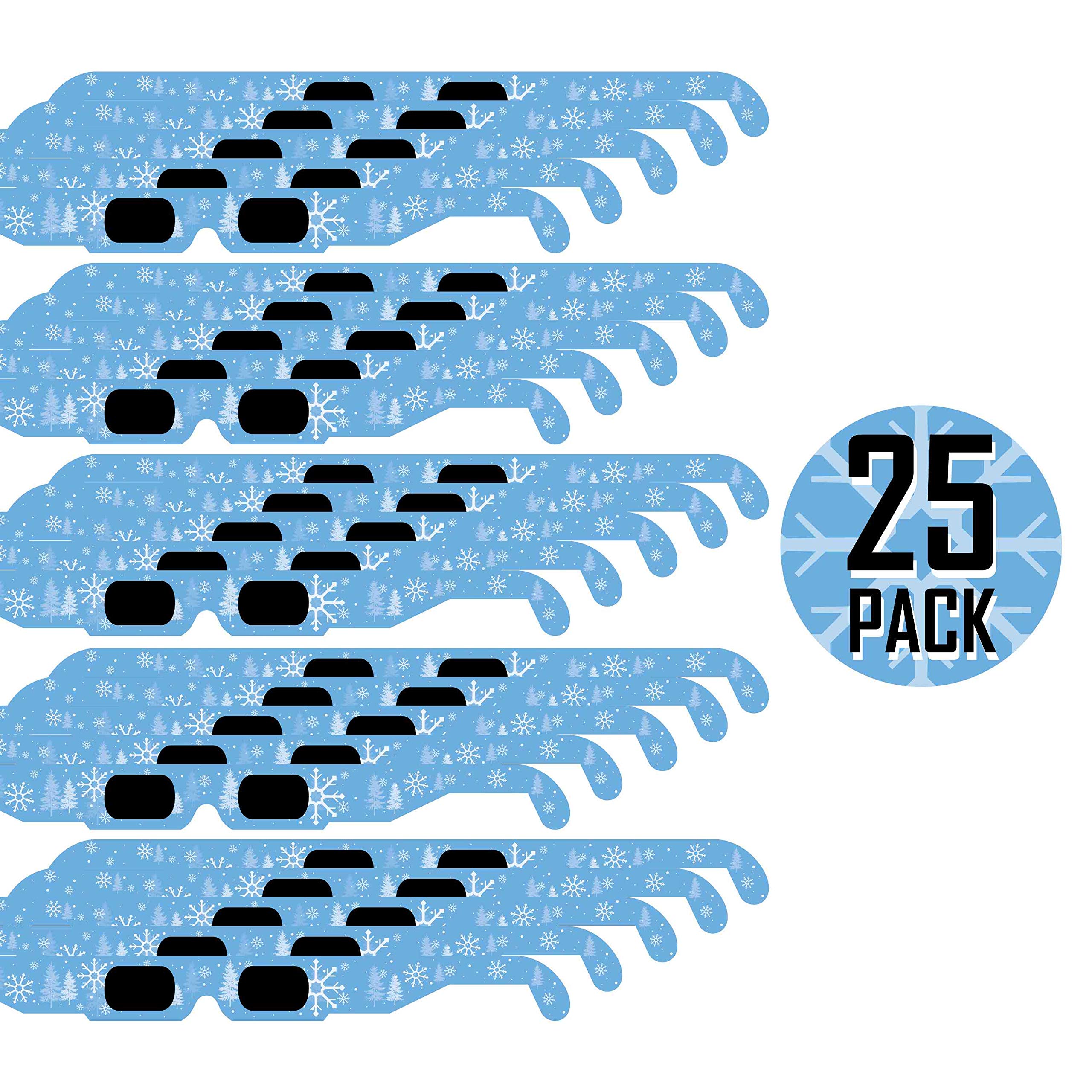 YAOARA Christmas 3D Glasses - Holiday Specs Transform Lights into Magical Snowflake Image (25 Pack) YAOARA Christmas 3D Glasses - Holiday Specs Transform Lights into Magical Snowflake Image (25 Pack)