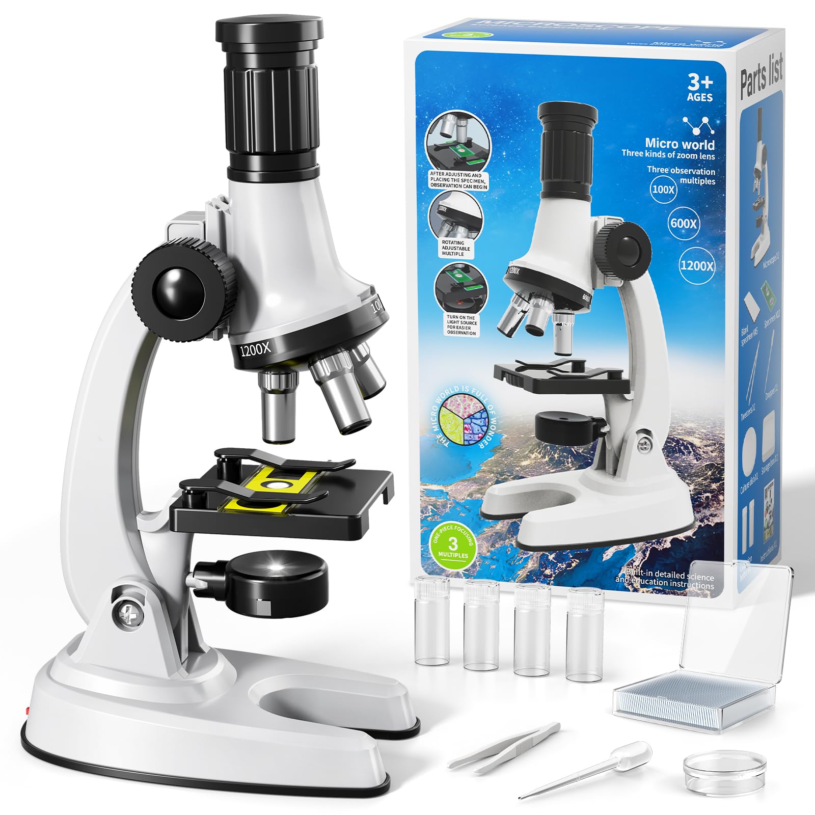 YAOARA Microscope for Kids, 67 Pcs Kids Microscope Science Kit with 100X-1200X Microscope, Slides and Tools, Science Experiments Kit STEM Project Toy Gift for for Kids Boys Girls Beginner 3-5 5-7 8-12 YAOARA Microscope for Kids, 67 Pcs Kids Microscope Science Kit with 100X-1200X Microscope, Slides and Tools, Science Experiments Kit STEM Project Toy Gift for for Kids Boys Girls Beginner 3-5 5-7 8-12