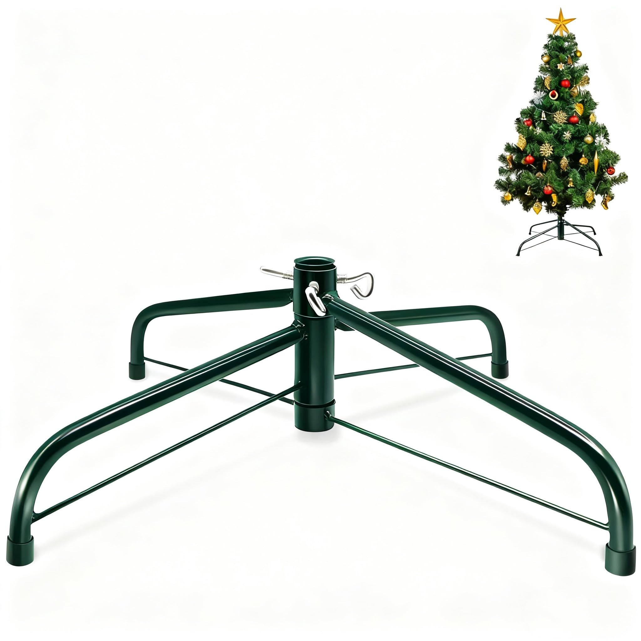 YAOARA Metal Christmas Tree Stand: 12 Inch Folding Xmas Tree Stand Base for 1-3 Ft Christmas Artificial Tree, Replacement Christmas Tree Holder Fits 0.5-1.25 Inch Pole Xmas Fake Tree YAOARA Metal Christmas Tree Stand: 12 Inch Folding Xmas Tree Stand Base for 1-3 Ft Christmas Artificial Tree, Replacement Christmas Tree Holder Fits 0.5-1.25 Inch Pole Xmas Fake Tree