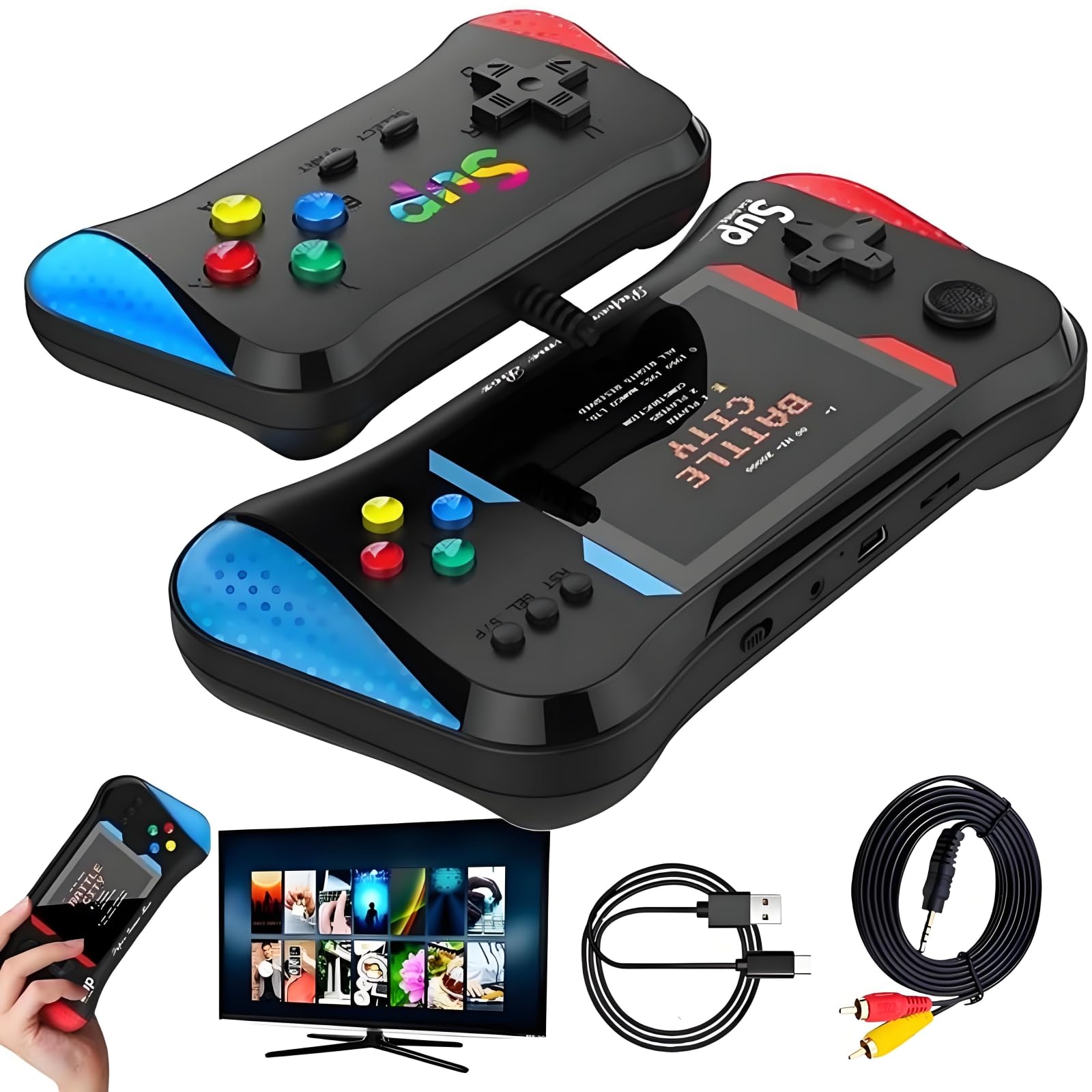 YAOARA SUP Retro Handheld Game Console, 500 Classic Games, Video game machines,3.5'' LCD Screen Handheld Video Game Console, Support 2 Players and TV Connection, Perfect for Travel, Great Gifts! YAOARA SUP Retro Handheld Game Console, 500 Classic Games, Video game machines,3.5'' LCD Screen Handheld Video Game Console, Support 2 Players and TV Connection, Perfect for Travel, Great Gifts!